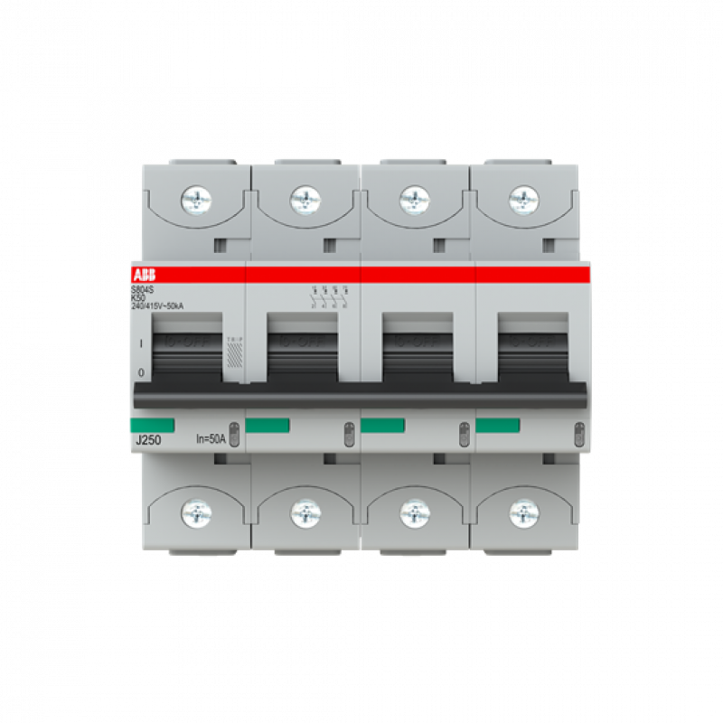 ABB S804S-K50 Hochleist.-Sicherungsautomat, 50A, K, 400 V AC=Icu 50kA, 690 V AC=Icu6kA, 4P