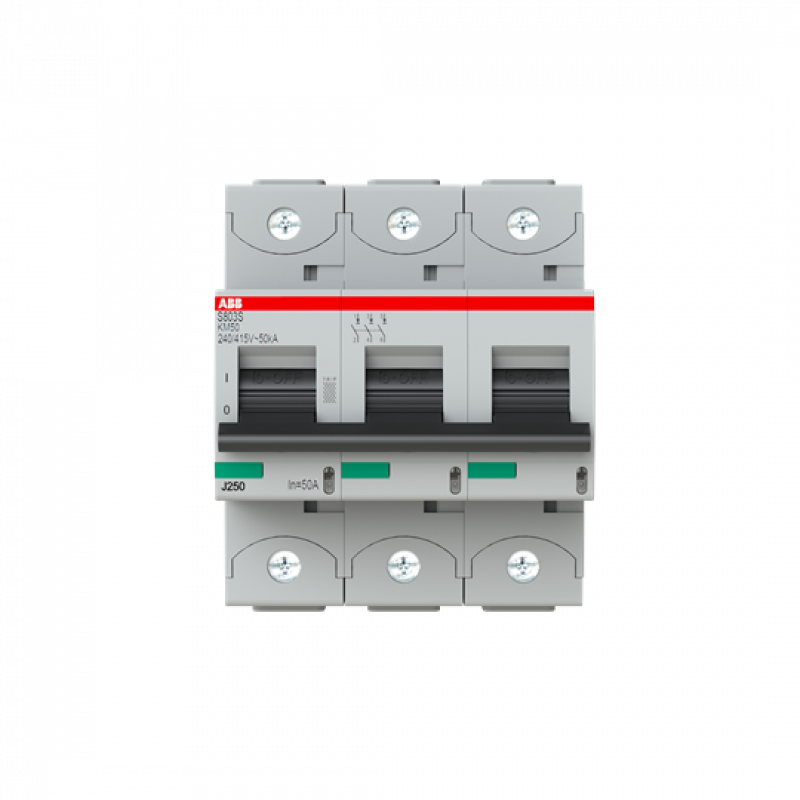 ABB S803S-KM50 Hochleistungs-Sicherungsautomat nur magnetische Auslösung, 3P 50A, Icu=50 kA,