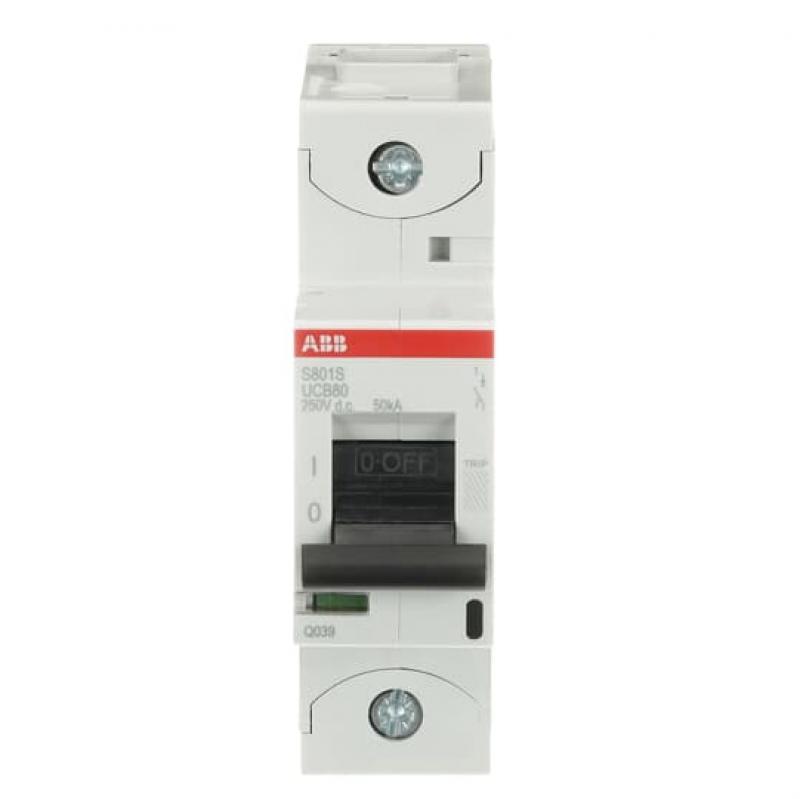ABB S801S-UCB80 Hochleistungs-Sicherungsautomat 80A, B, 250V DC=Icu 50 kA, 1P