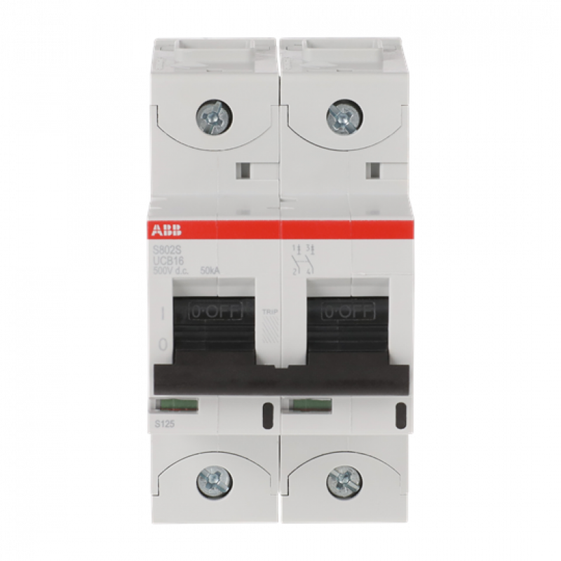 ABB S802S-UCB16 Hochleistungs-Sicherungsautomat, 16A, B, 500VDC=Icu 50kA, 2P