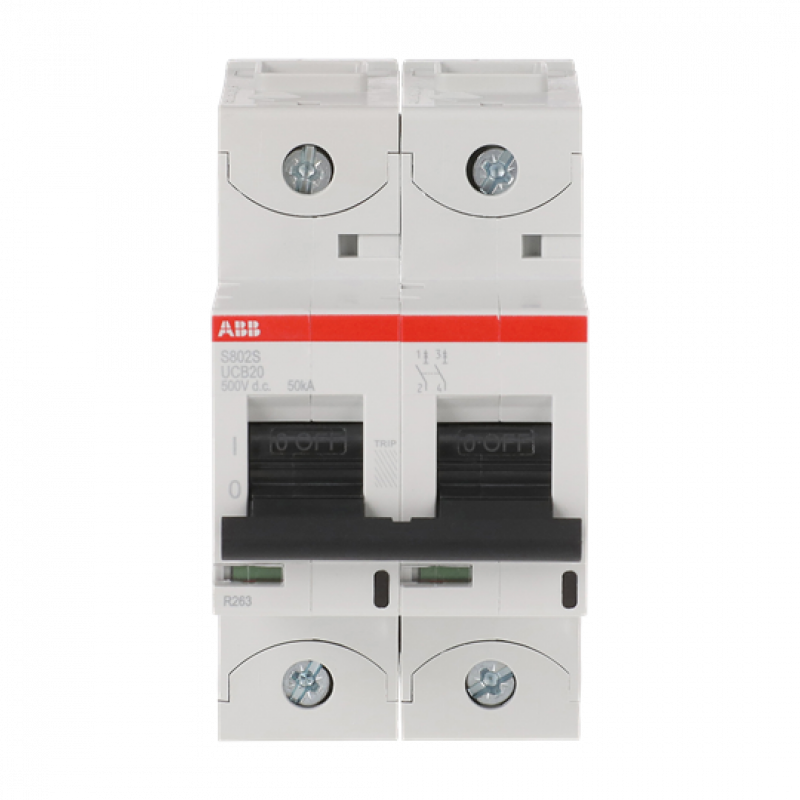 ABB S802S-UCB20 Hochleistungs-Sicherungsautomat, 20A, B, 500VDC=Icu 50kA, 2P