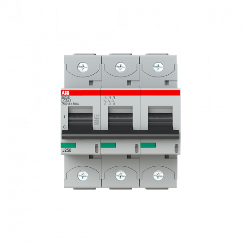 ABB S803S-UCB13 Hochlei.-Sicherungsautomat, 13A, B, 750VDC=Icu 50kA, 3P