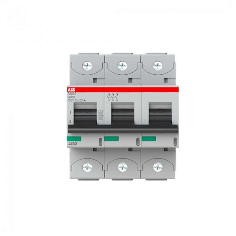 ABB S803S-UCB100 Hochlei.-Sicherungsautomat, 100A, B, 750VDC=Icu 50kA, 3P