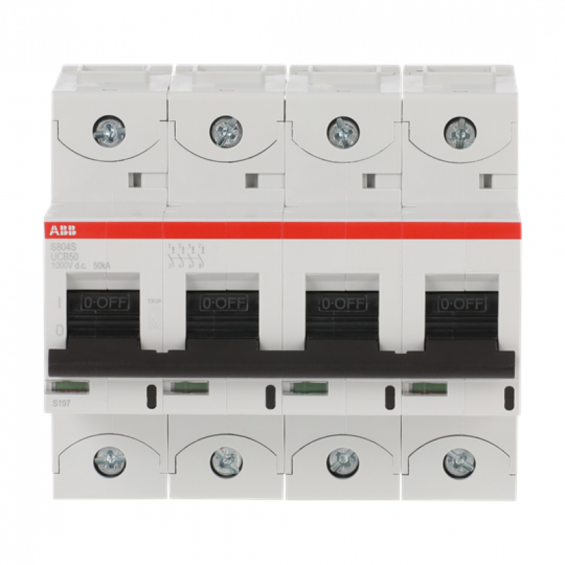 ABB S804S-UCB50 Hochlei.-Sicherungsautomat, 50A, B, 1000VDC=Icu 50kA, 4P