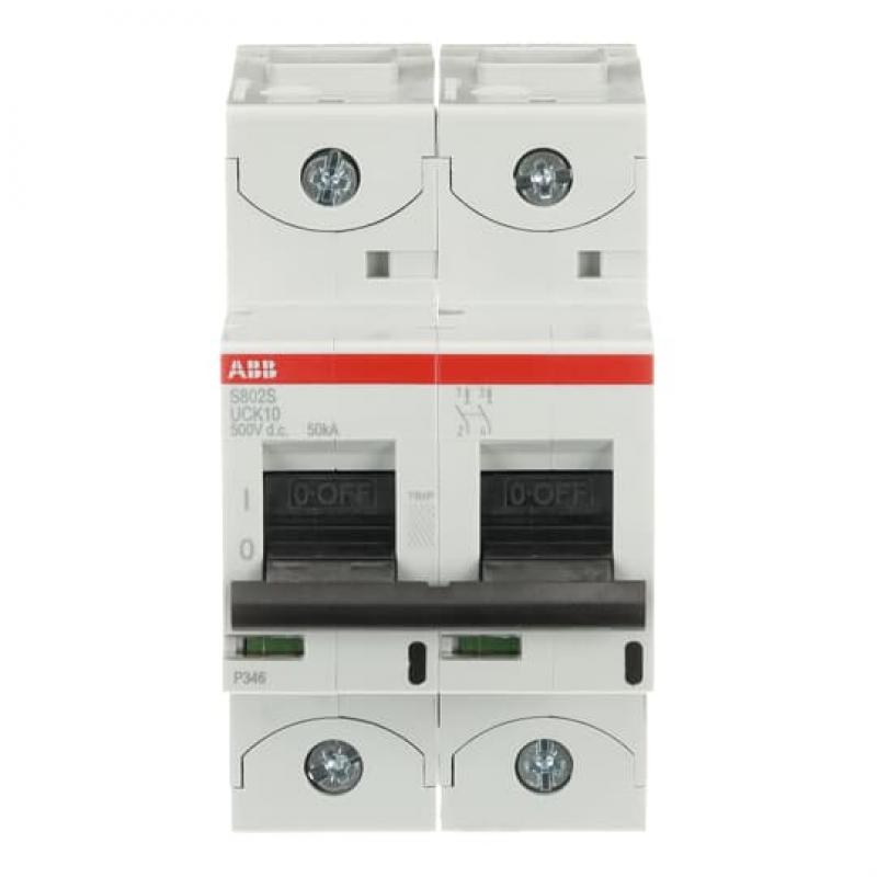 ABB S802S-UCK10 Hochleistungs-Sicherungsautomat, 10A, K, 500VDC=Icu 50kA, 2P