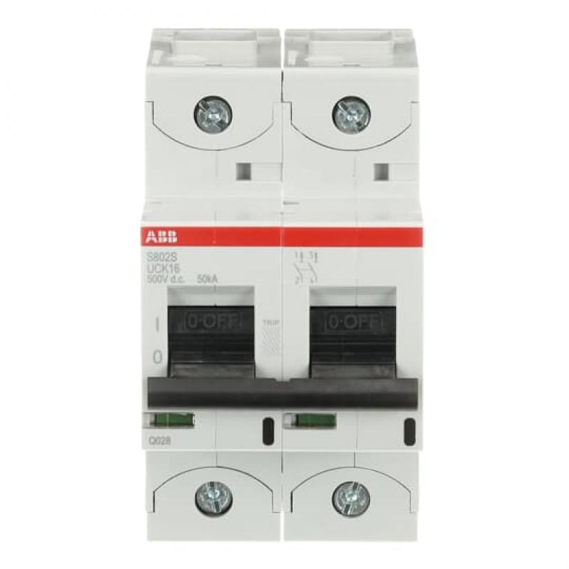 ABB S802S-UCK16 Hochleistungs-Sicherungsautomat, 16A, K, 500VDC=Icu 50kA, 2P