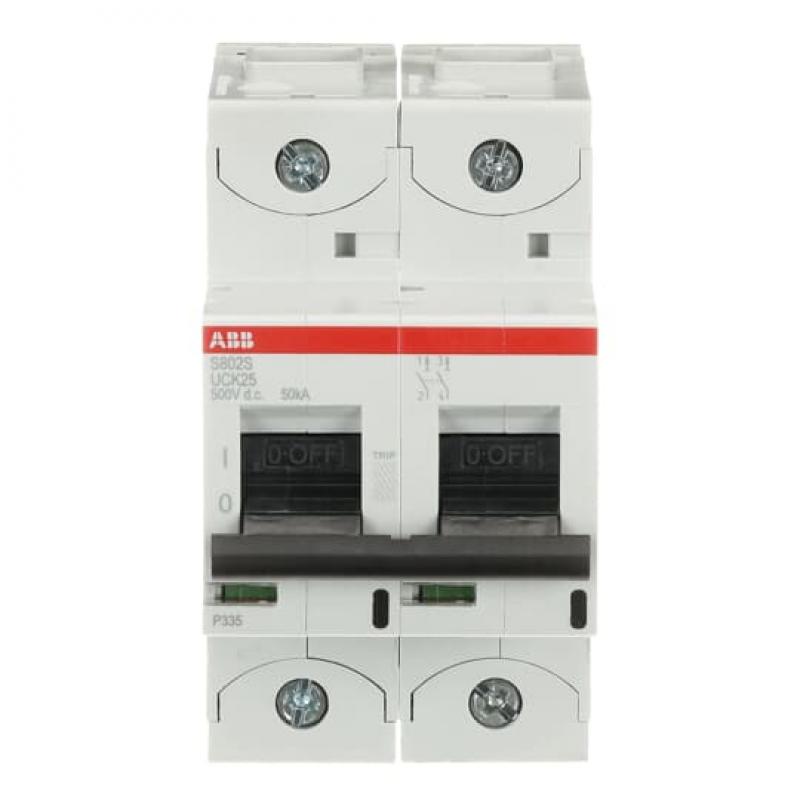 ABB S802S-UCK25 Hochleistungs-Sicherungsautomat, 25A, K, 500VDC=Icu 50kA, 2P