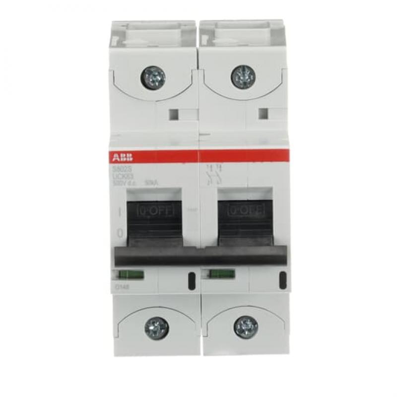 ABB S802S-UCK63 Hochleistungs-Sicherungsautomat, 63A, K, 500VDC=Icu 50kA, 2P