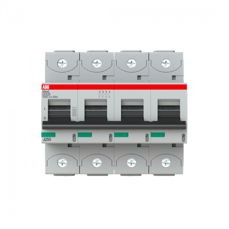 ABB S804S-UCK25 Hochlei.-Sicherungsautomat, 25A, K, 1000VDC=Icu 50kA, 4P