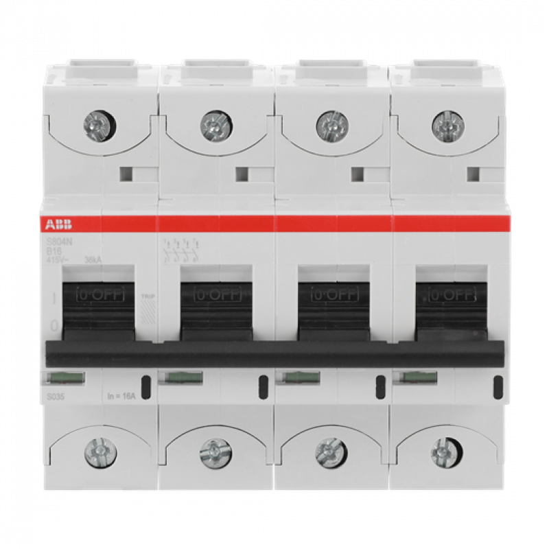 ABB S804N-B16 Hochleist.-Sicherungsautomat, 16A, B, 400 V AC=Icu 36kA, 690 V AC=Icu 4, 5kA,