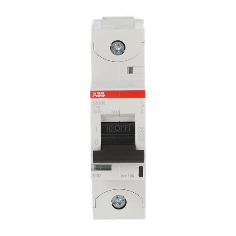 ABB S801N-C10 Hochleist.-Sicherungsa., 10A, C, 400 V AC=Icu 36 kA, 690 V AC=Icu 4, 5 kA, 1P
