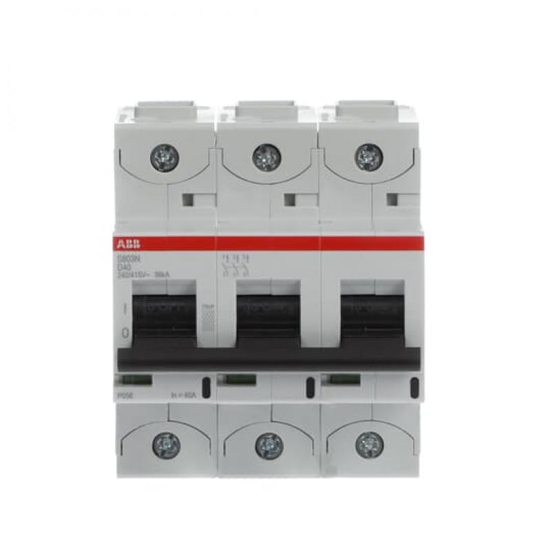 ABB S803N-D40 Hochleist.-Sicherungsautomat, 40A, D, 400 V AC=Icu 36kA, 690 V AC=Icu 4, 5kA,
