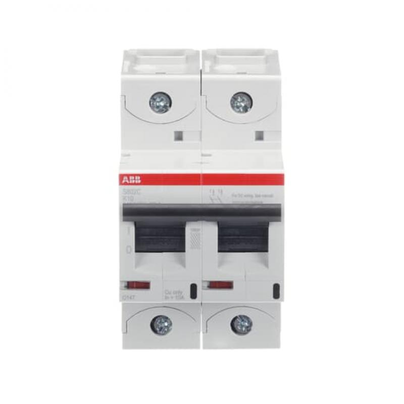ABB S802C-K10 Hochleistungs-Sicherungsautomat, 10A, K, 415V AC=Icu 25 kA, 2P