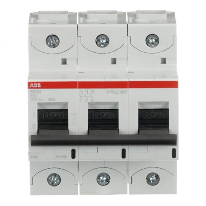 ABB S803U-K50 Hochleist.-Sicherungsautomat, 50A, K, 240 V AC=Icu 50kA, 3P, UL 489