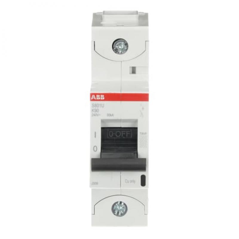ABB S801U-K90 Hochleistungs-Sicherungsautomat, 90A, K, 240V AC=Icu 30 kA, 1P, UL 489 90A, K, 415 V AC=Icu 30kA, 1P, EN60947-2