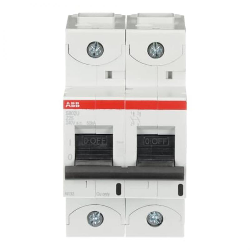 ABB S802U-Z25 Hochleist.-Sicherungsautomat, 25A, Z, 240 V AC=Icu 50kA, 2P, UL 489, 415 V AC=Icu 50kA, EN60947-2