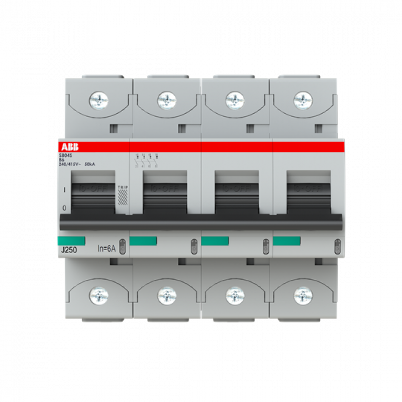 ABB S804S-B6 Hochleist.-Sicherungsautomat 6A, B, 415 V AC=Icu 50kA, 4P