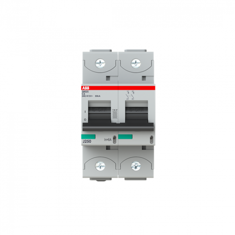 ABB S802S-C6 Hochleist.-Sicherungsautomat 6A, C, 415 V AC=Icu 50kA, 2P