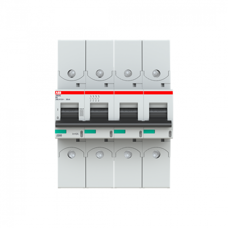 ABB S804S-B6-R Hochleist.-Sicherungsautomat 6A, B, 415 V AC=Icu 50kA, 4P Ringkabelschuhanschluss