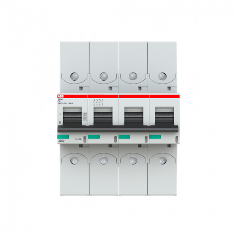 ABB S804S-C6-R Hochleist.-Sicherungsautomat 6A, C, 415 V AC=Icu 50kA, 4P Ringkabelschuhanschluss
