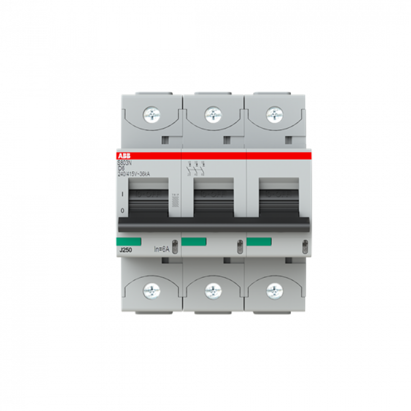 ABB S803N-D6 Hochleistungs-Sicherungsautomat 3P, D-Charakt., 6A