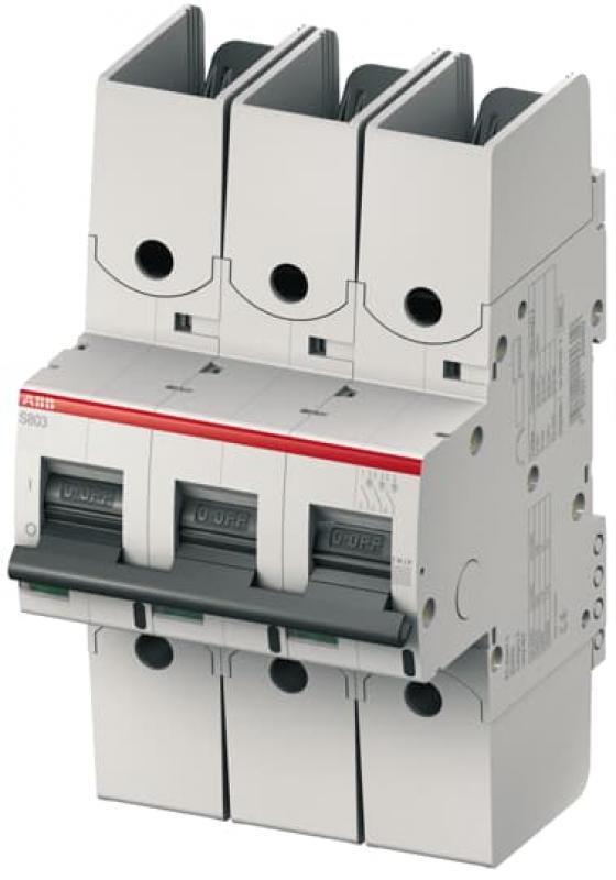 ABB S803S-B8-R Hochleist.-Sicherungsautomat 8A, B, 415 V AC=Icu 50kA, 3P Ringkabelschuhanschluss