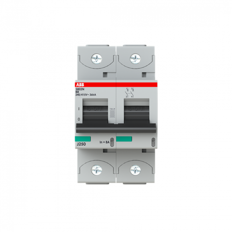 ABB S802N-B8 Hochleistungs-Sicherungsautomat, 2P, B-Charakt., 8A