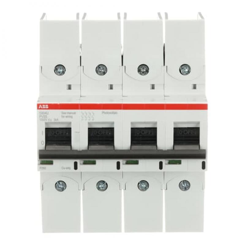 ABB S804U-PVS5 Hochleistungs-Sicherungsaut. 4polig, 5A, geprüft nach UL489B Erdschlussüberwachung (GFDI)