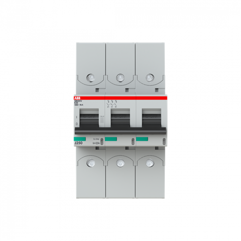 ABB S803HV-K20 Hochleistungs-Sicherungsautomat bis max. 1000 V AC, 3P, Icu = 4kA, In = 20A