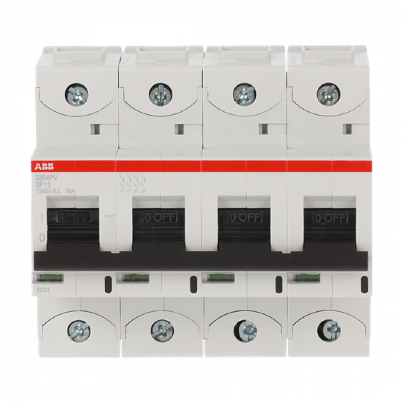 ABB S804PV-SP13 Strangsicherung für Photovoltaikanlagen 1.500 V DC, 13A, 4-polig