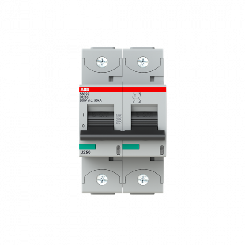 ABB S802S-UCB8 Hochleistungs-Sicherungsautomat 8A, B, 500VDC=Icu 50kA, 2P