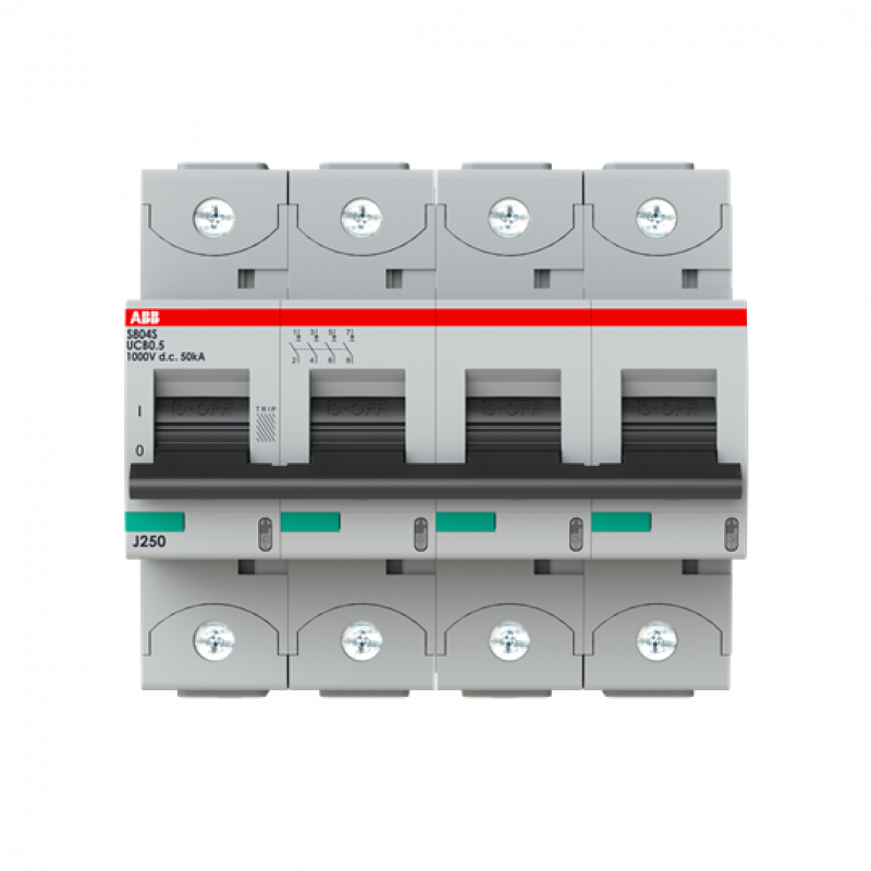 ABB S804S-UCB0.5 Hochleistungs-Sicherungsautomat 0.5A, B, 1000VDC=Icu 50kA, 4P