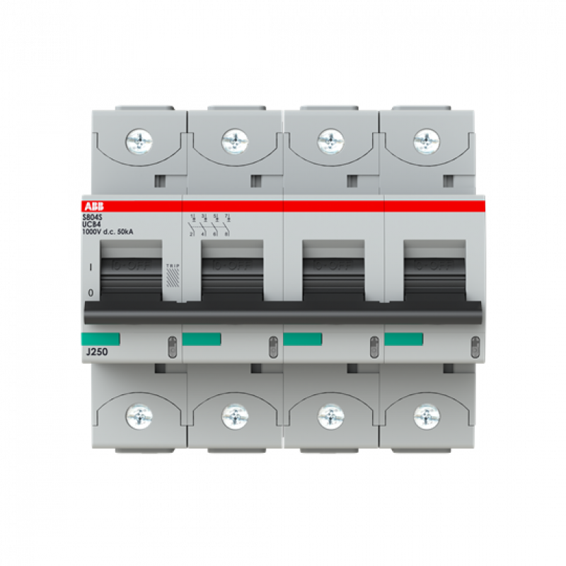 ABB S804S-UCB4 Hochleistungs-Sicherungsautomat 4A, B, 1000VDC=Icu 50kA, 4P