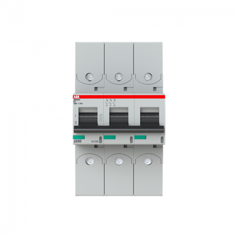 ABB S803HV-K2 Hochleistungs-Sicherungsautomat 2A, K, 1000 V AC=Icu 1.5kA, 3P