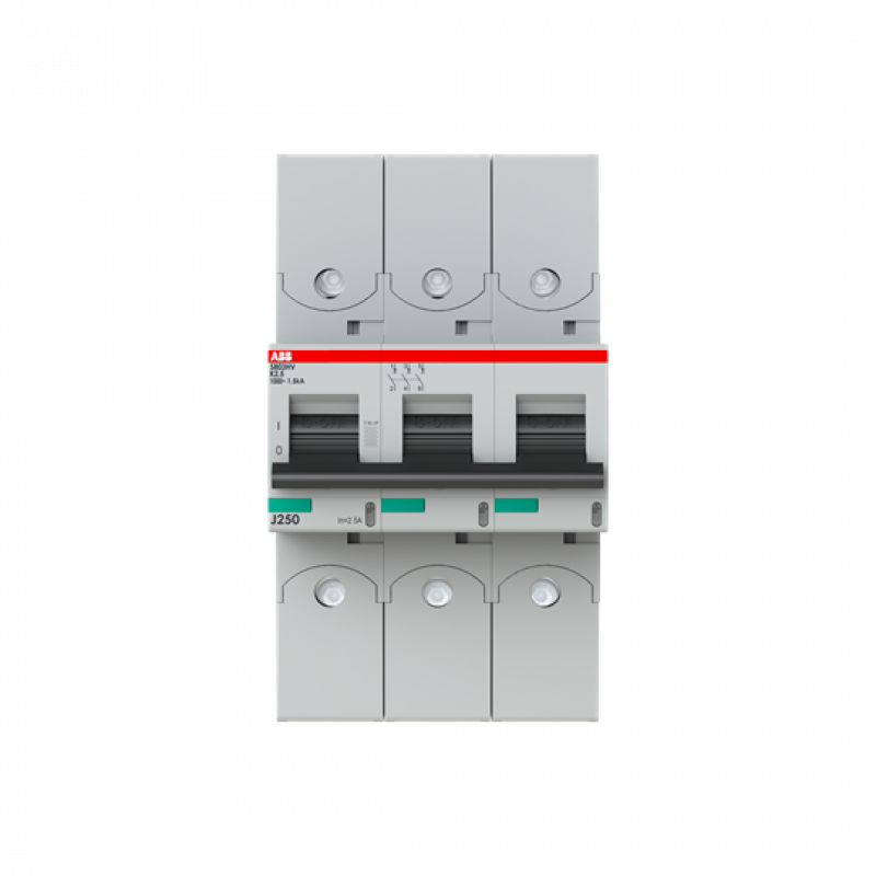 ABB S803HV-K2.5 Hochleistungs-Sicherungsautomat 2.5A, K, 1000 V AC=Icu 1.5kA, 3P