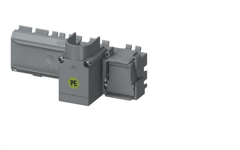 ABB ZLSP935-8PE-R Einspeiseblock 250 A Zusatzsockel, rechts PE, SMISSLINE TP PowerBar Bolt-On, ersetzt Abdeckung 8er Modul