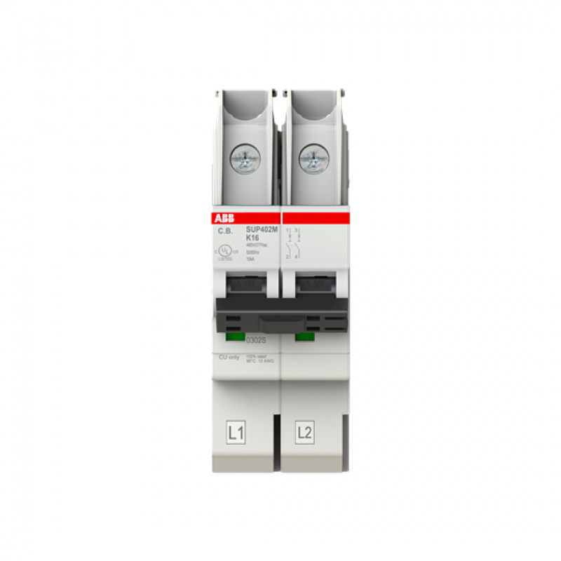 ABB SUP402M-K16 Sicherungsautomat K-Char., SMISSLINE steckbar Typ K, 16 A, 10 kA, 2P, UL489
