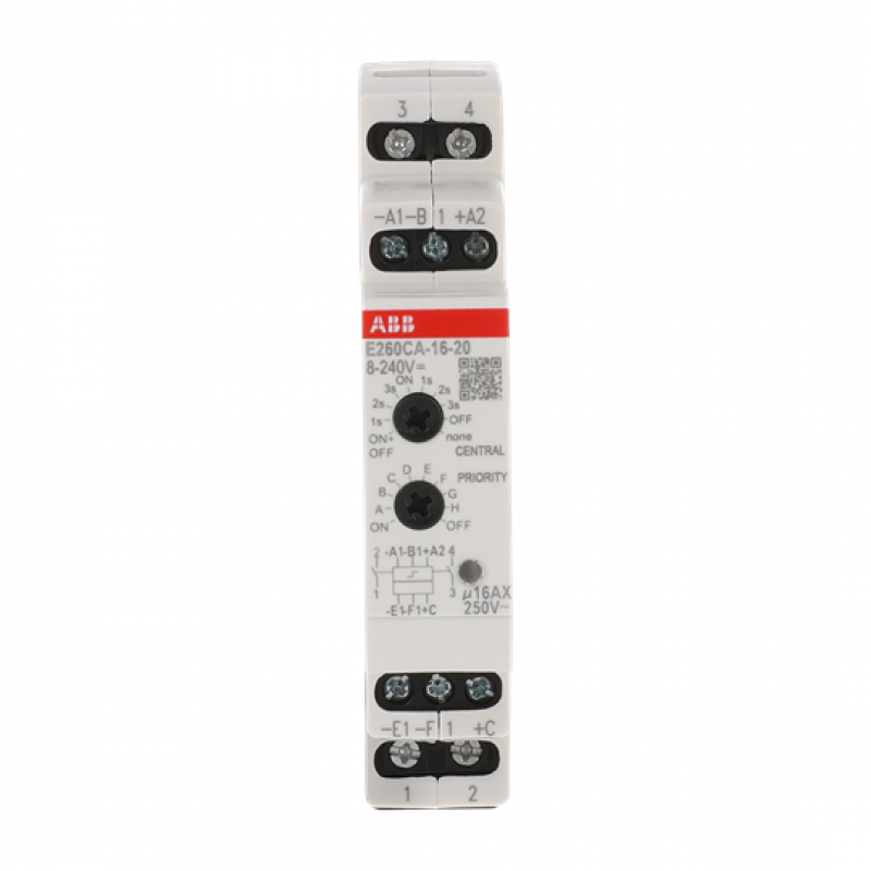 ABB E260CA-16-20 Elektronischer Stromstoßschalter 16 A, 2 Schließer, Zentral EIN/AUS, einstellbar