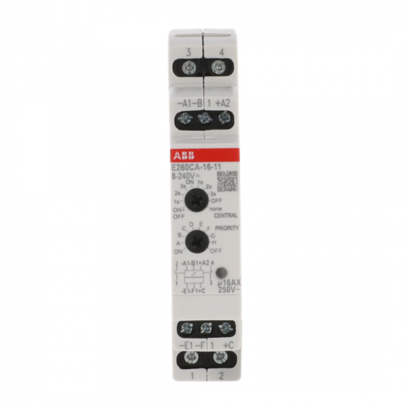 ABB E260CA-16-11 Elektronischer Stromstoßschalter 16 A, 1 Schließer + 1 Öffner, Zentral EIN/AUS einstellbar