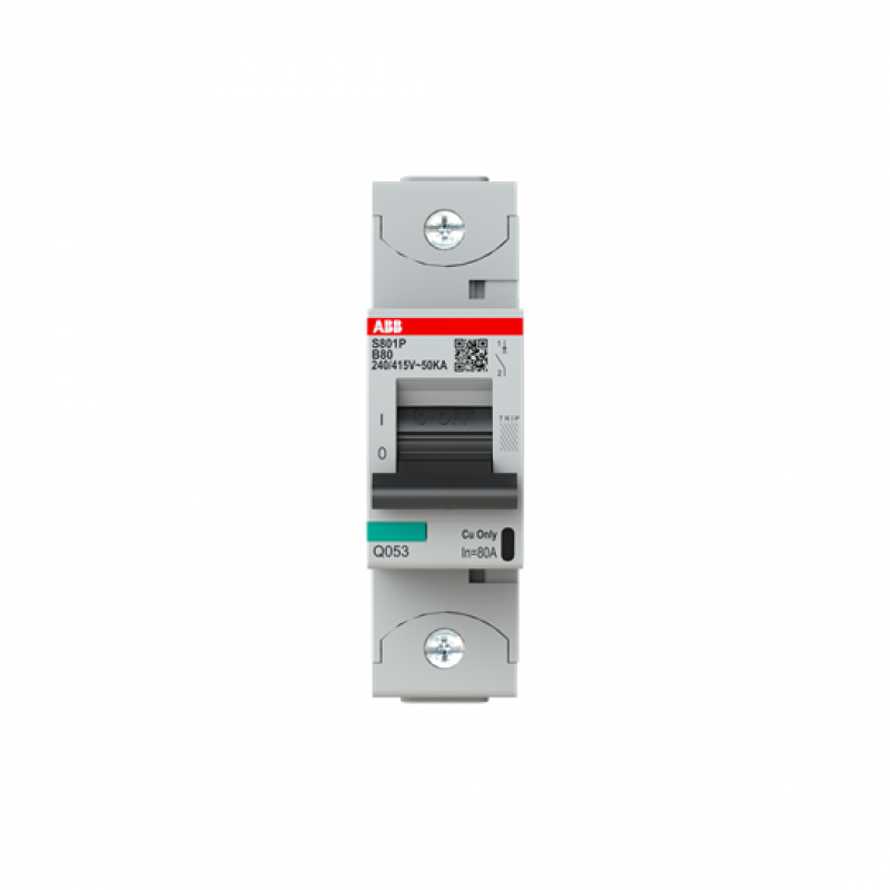ABB S801P-B80 Hochleistungs-Sicherungsautomat 80A, B-Char., Icu=50 kA 240/415V AC, 1P