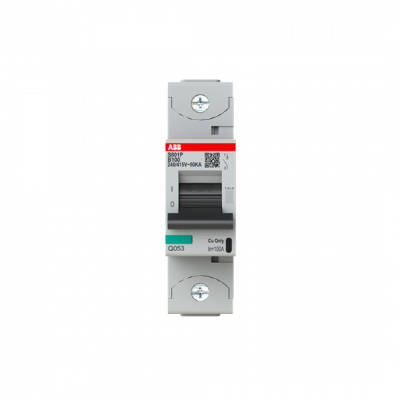 ABB S801P-B100 Hochleistungs-Sicherungsautomat 100A, B-Char., Icu=50 kA 240/415V AC, 1P