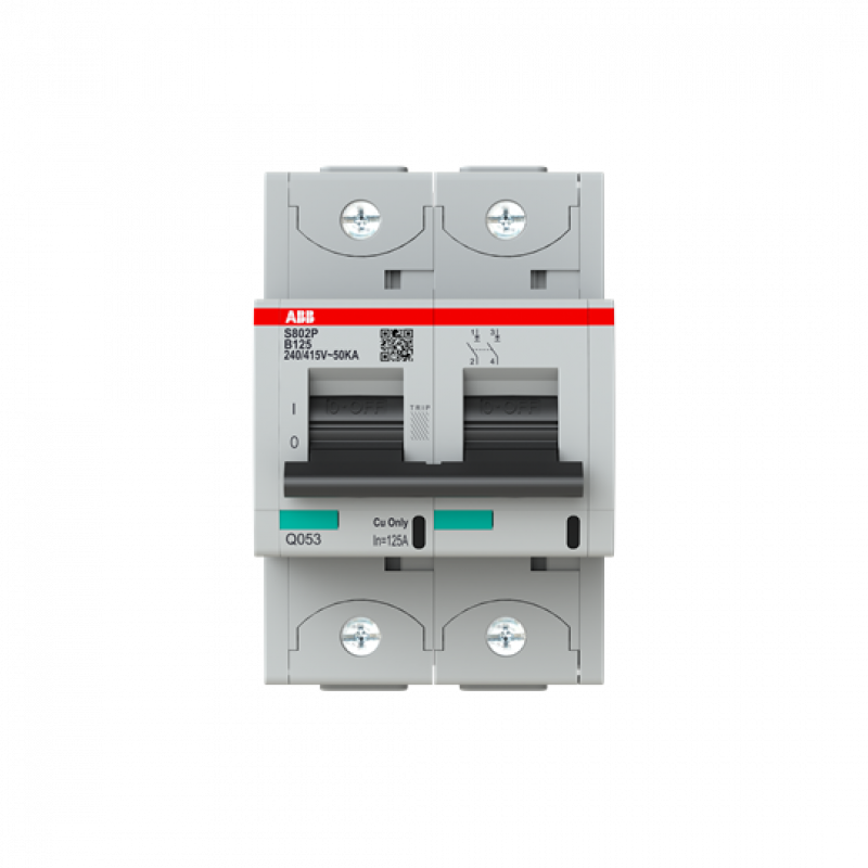ABB S802P-B125 Hochleistungs-Sicherungsautomat 125A, B-Char., Icu=50 kA 240/415V AC, 2P