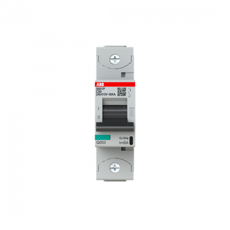 ABB S801P-C80 Hochleistungs-Sicherungsautomat 80A, C-Char., Icu=50 kA 240/415V AC, 1P