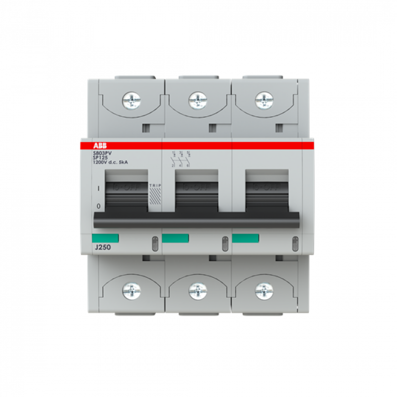 ABB S803PV-SP125 Strangsicherung für Photovoltaikanlagen 1.200 V DC, 125 A, 3-polig