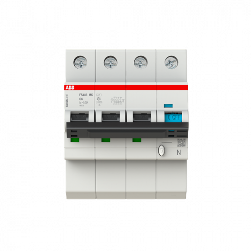 ABB FS403MK-C6/0.03 FI/LS-Schalter 3P+N, 10 A, C-Charak., 6A, 30 mA Typ F SMISSLINE TP