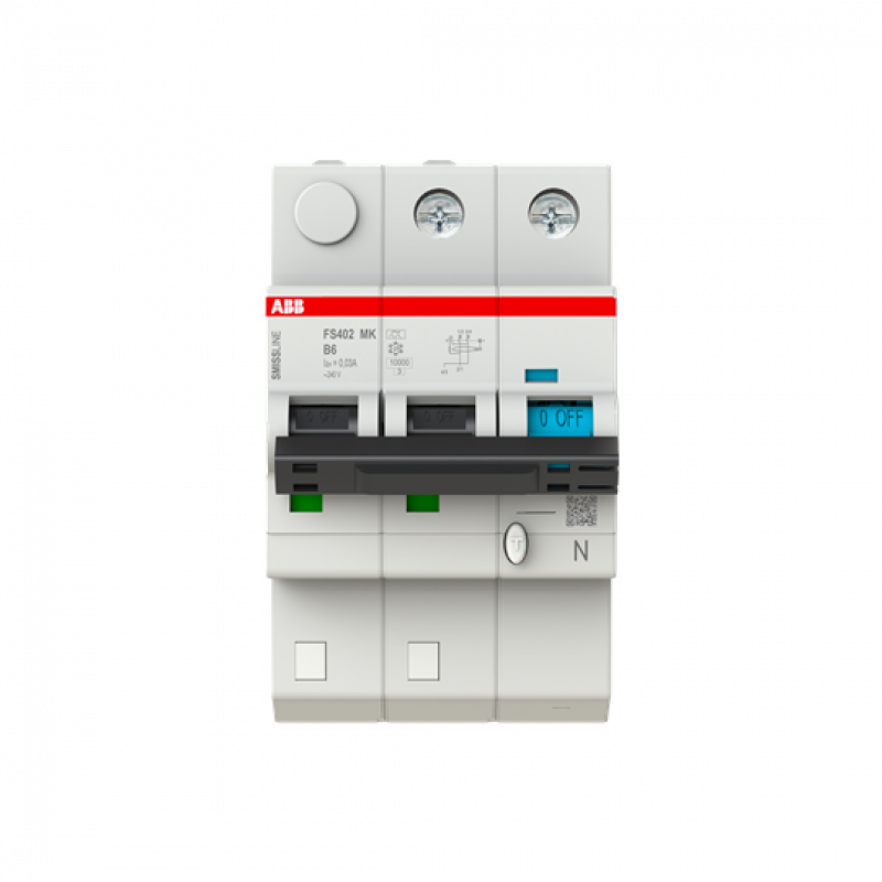 ABB FS402MK-B6/0.03 FI/LS-Schalter 2P+N, 10 A, B-Charak., 6A, 30 mA Typ F SMISSLINE TP