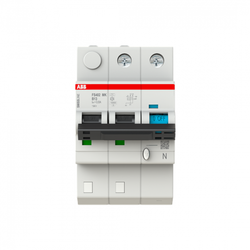 ABB FS402MK-B13/0.03 FI/LS-Schalter 2P+N, 10 A, B-Charak., 13A, 30 mA Typ F SMISSLINE TP