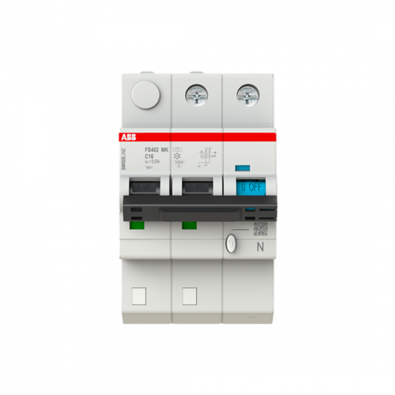 ABB FS402MK-C25/0.03 FI/LS-Schalter 2P+N, 10 A, C-Charak., 25 A, 30 mA Typ F SMISSLINE TP