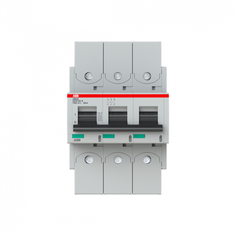 ABB S803S-UCK125-R Hochleistungs-Sicherungsautomat 125 A, K, 750V DC=Icu 50 kA, 3P, Ringkabelschuhanschluss