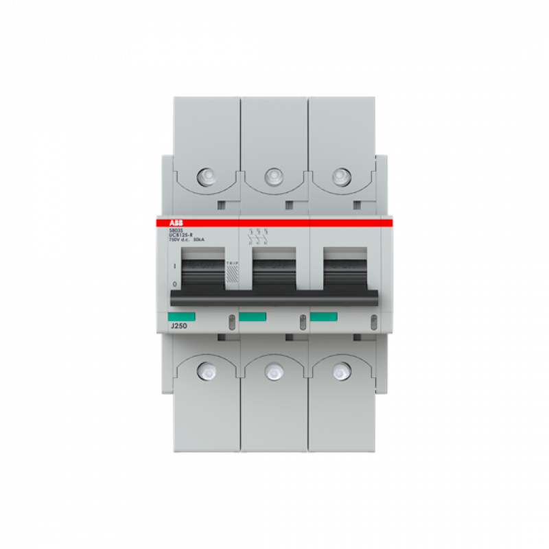 ABB S803S-UCB125-R Hochleistungs-Sicherungsautomat 125 A, B, 750V DC=Icu 50 kA, 3P, Ringkabelschuhanschluss